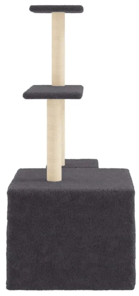 Albero per gatti con tiragraffi in sisal grigio scuro 110 cm