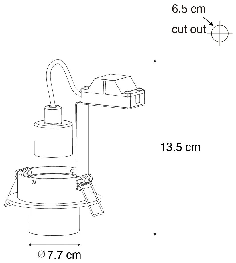 Set di 6 faretti da incasso bronzo scuro GU10 35mm rotondi orientabili - Installa