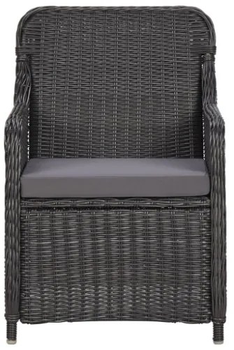 Set da Pranzo da Giardino 9 pz in Polyrattan Nero