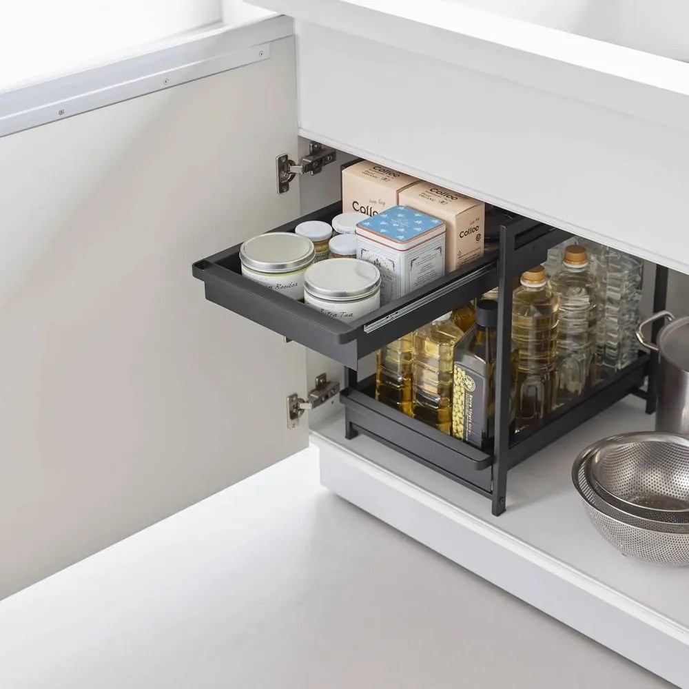 Ripiano aggiuntivo nero in metallo 30x42 cm Tower – YAMAZAKI