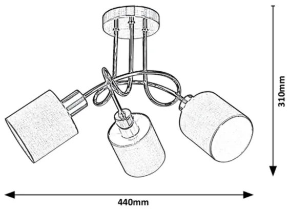 Rabalux - Lampadario a plafone 3xE14/25W/230V