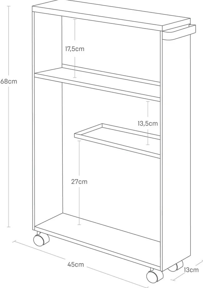 Mobile da bagno bianco in metallo 47,5x81 cm Tower - YAMAZAKI