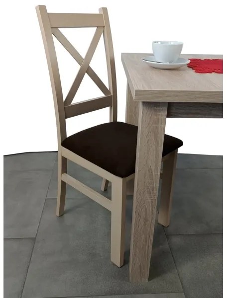 Sedia da pranzo NATE quercia sonoma/marrone scuro