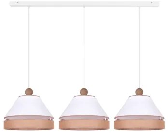 Duolla - Lampadario a sospensione con filo AVIGNON 3xE27/15W/230V bianco/marrone