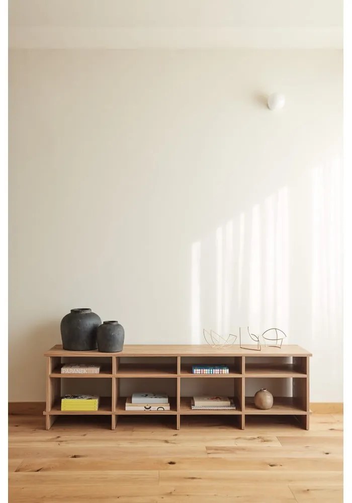 Mobile TV di colore naturale con effetto rovere 180x50x40 cm Inari – Teulat