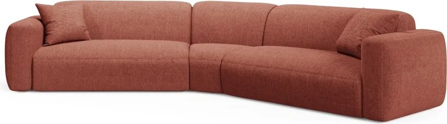 Divano angolare simmetrico modulare Strino 3 posti in tessuto strutturato – L344x210 cm