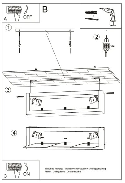 Brilagi - Plafoniera LED HERA 2xE27/7,5W/230V legno