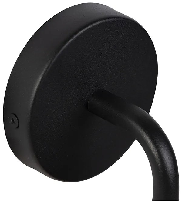 Lampada da parete esterna rustica nera con vetro - Elza