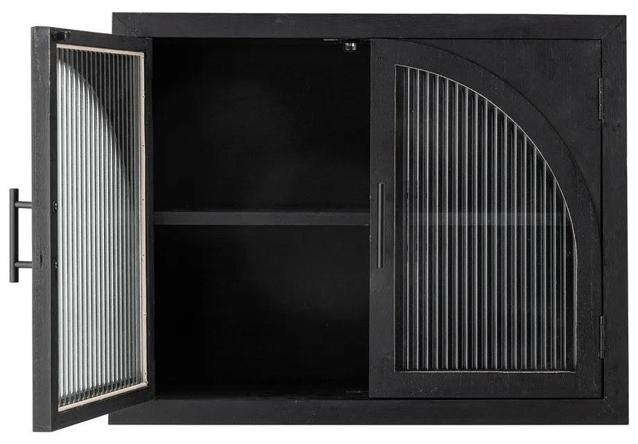 Vetrina nera in abete massiccio da appendere 62x49x23 cm Lario - Bloomingville