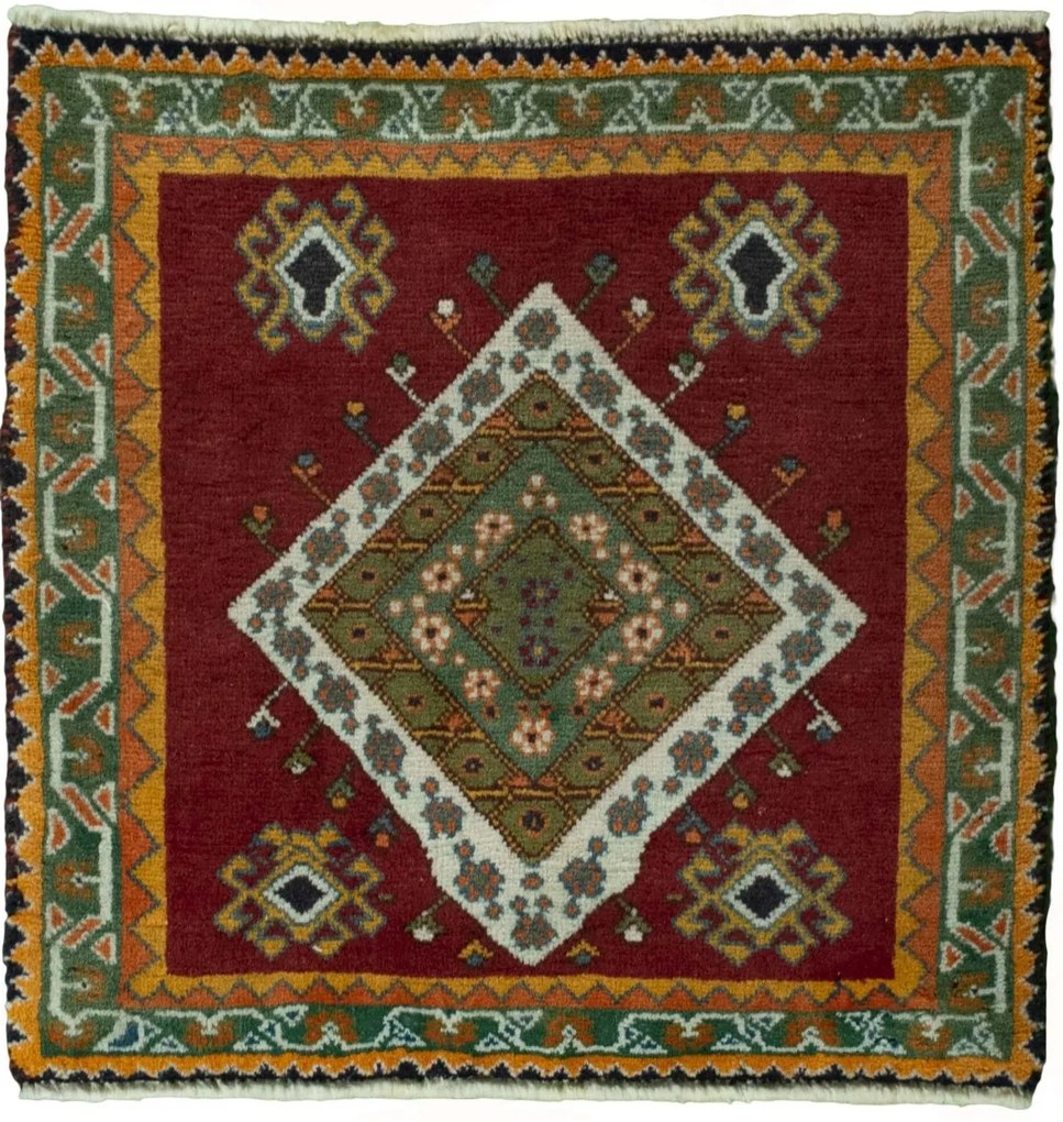 Shiraz Tappeto persiano 60 x 60 Rosso (Iran) Annodato A Mano