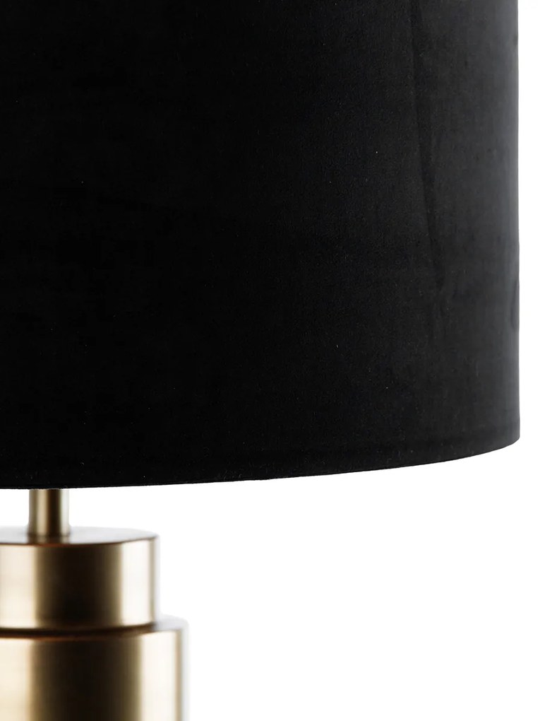 Lampada da tavolo velluto bronzo nero con oro 40 cm - Bruut