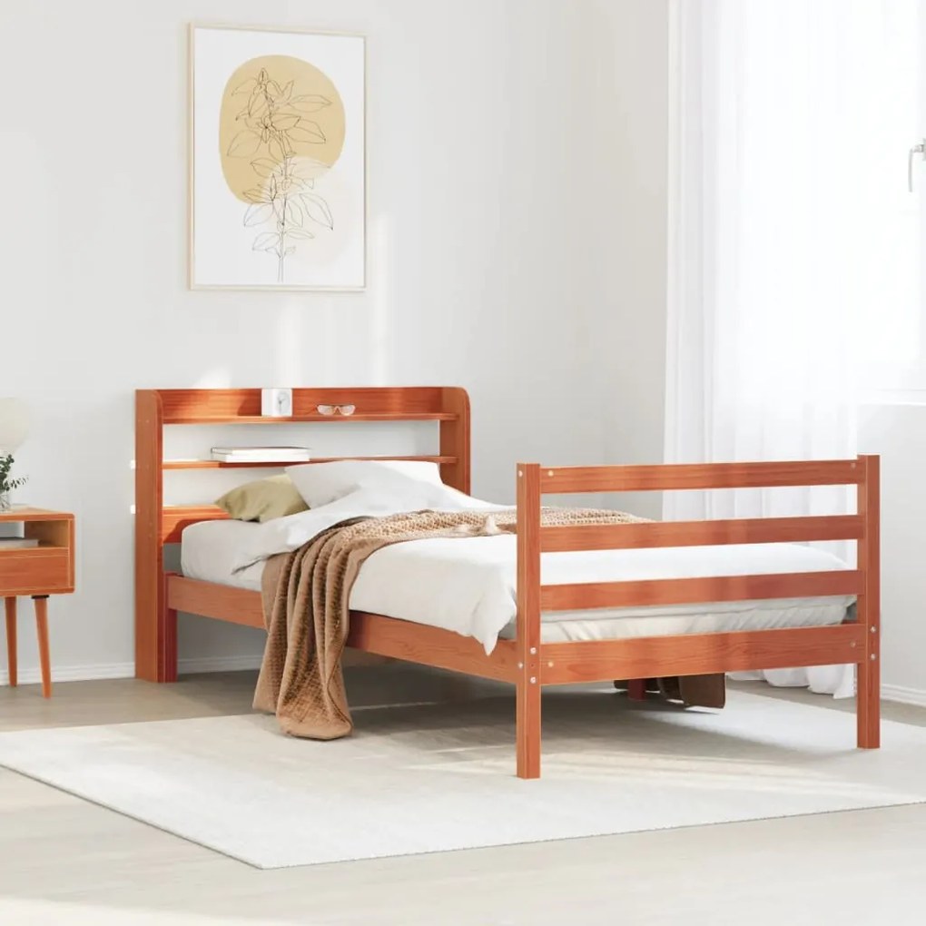 Letto senza materasso marrone cera 75x190 cm in legno di pino