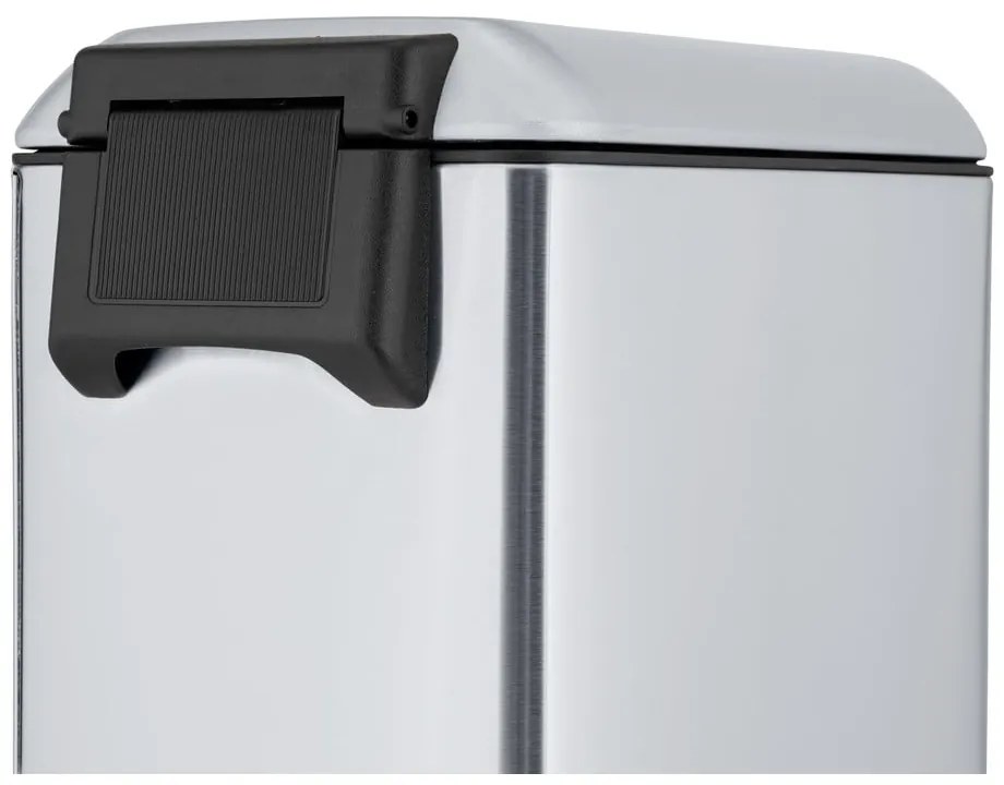 Cestino per la spazzatura color argento opaco in acciaio inox con pedale 12 l Design – Wenko