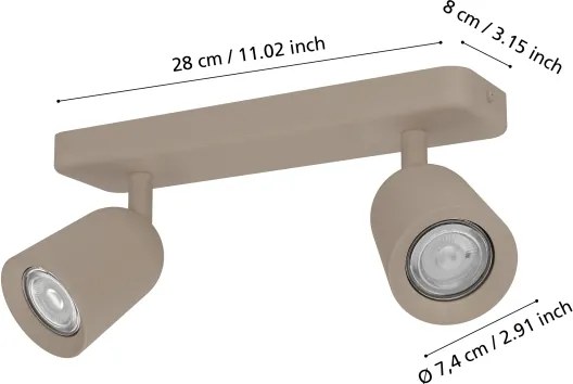 Eglo 902344 - Faretto CAMALDOLI 2xGU10/10W/230V beige