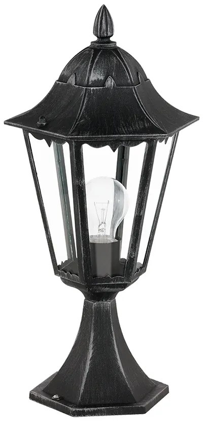 Lampada Contemporanea Da Esterno Navedo 1 Luce Alluminio Fuso Nero E Argento