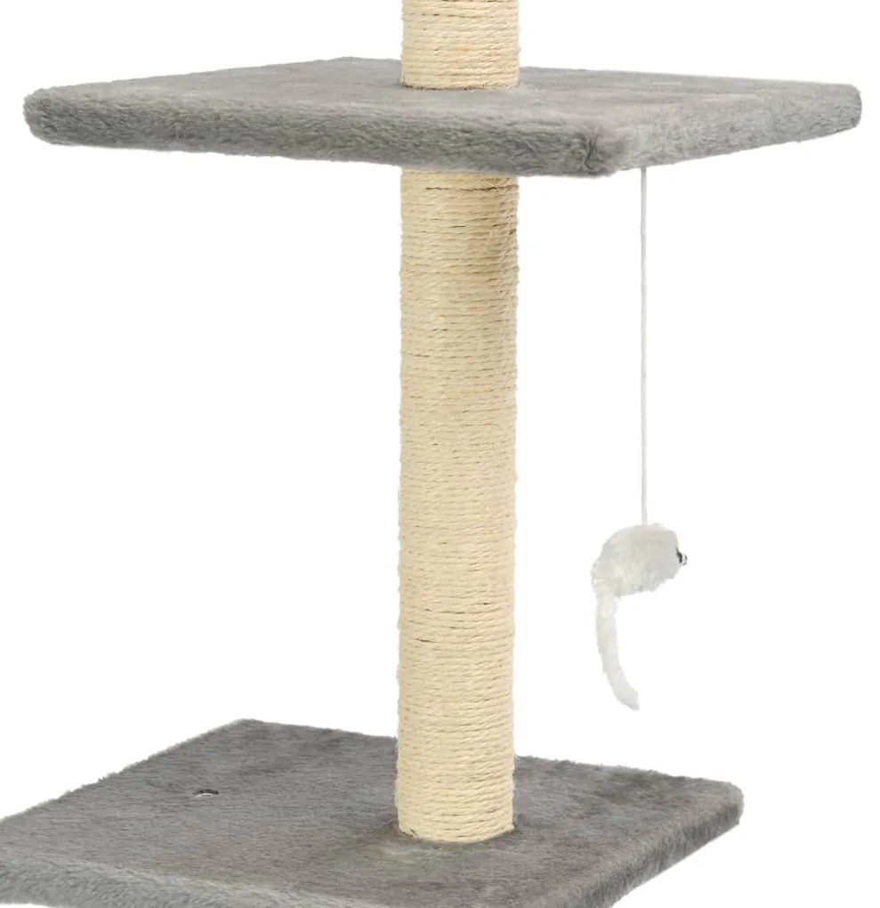 Albero per gatti con tiragraffi in sisal 203 cm grigio