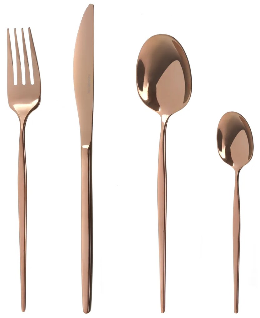 Set 24 posate rosa gold Royal in acciaio inox