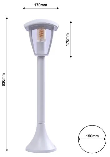 Lampada da esterno FOX 1xE27/40W/230V IP44 bianco