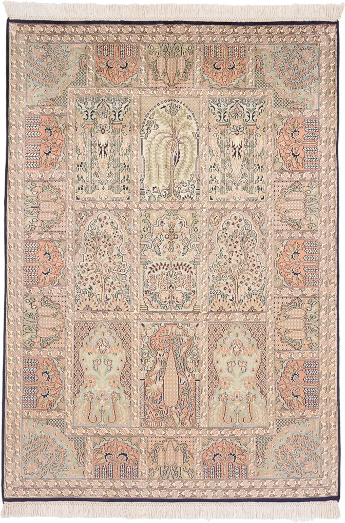 Cashmere Silk Tappeto 130 x 180 (Indian) Annodato A Mano