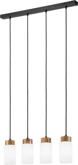 Lampadario sospeso con cavo MARKUS 4xE27/15W/230V nero/rovere
