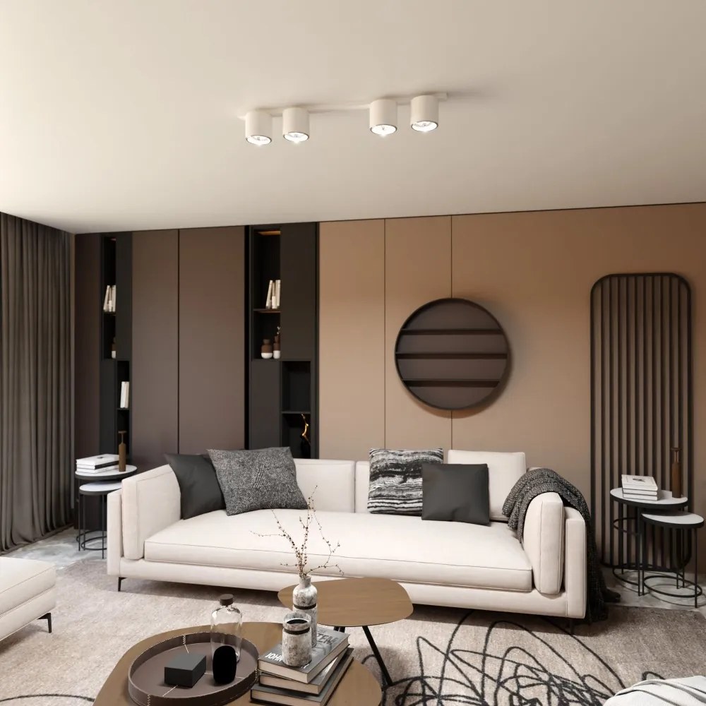 Lampadario da Soffitto in Acciaio AR111 NANO 4 Nero/Bianco 4xAR111 Colore del corpo Bianco