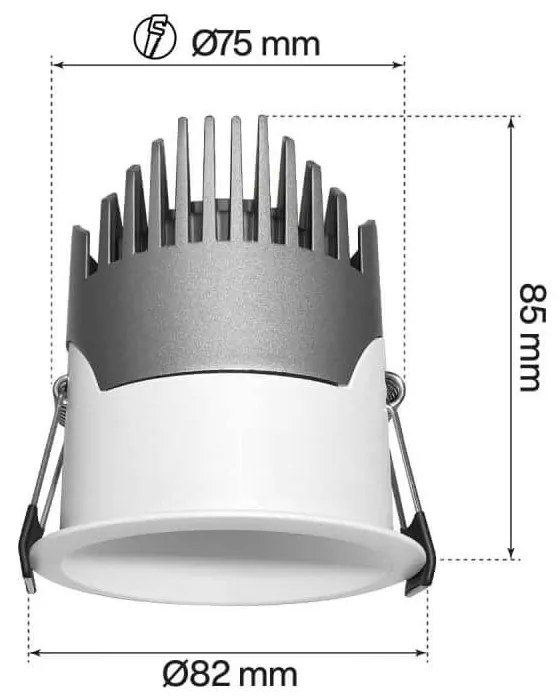 Faro LED da Incasso 15W Foro Ø75mm IP65 CCT, UGR19 con driver Philips Colore Bianco Variabile CCT