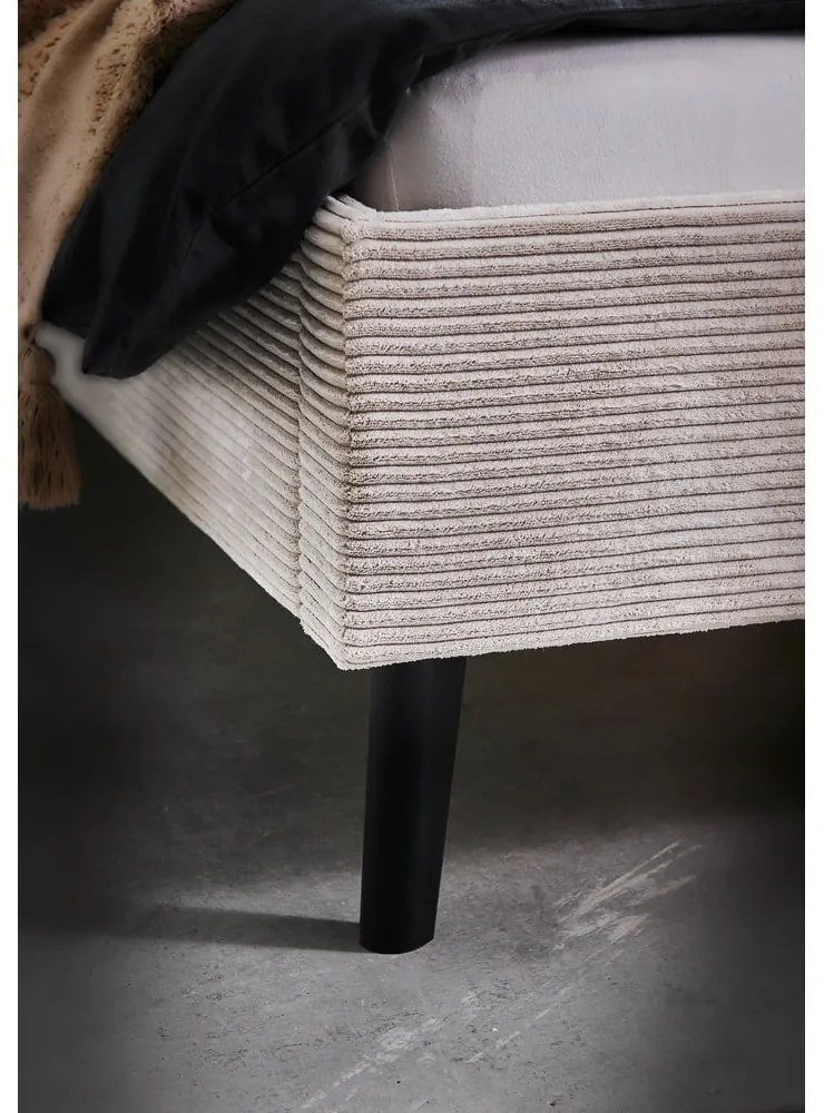 Letto matrimoniale imbottito beige rete non inclusa 180x200 cm Avola – Meise Möbel