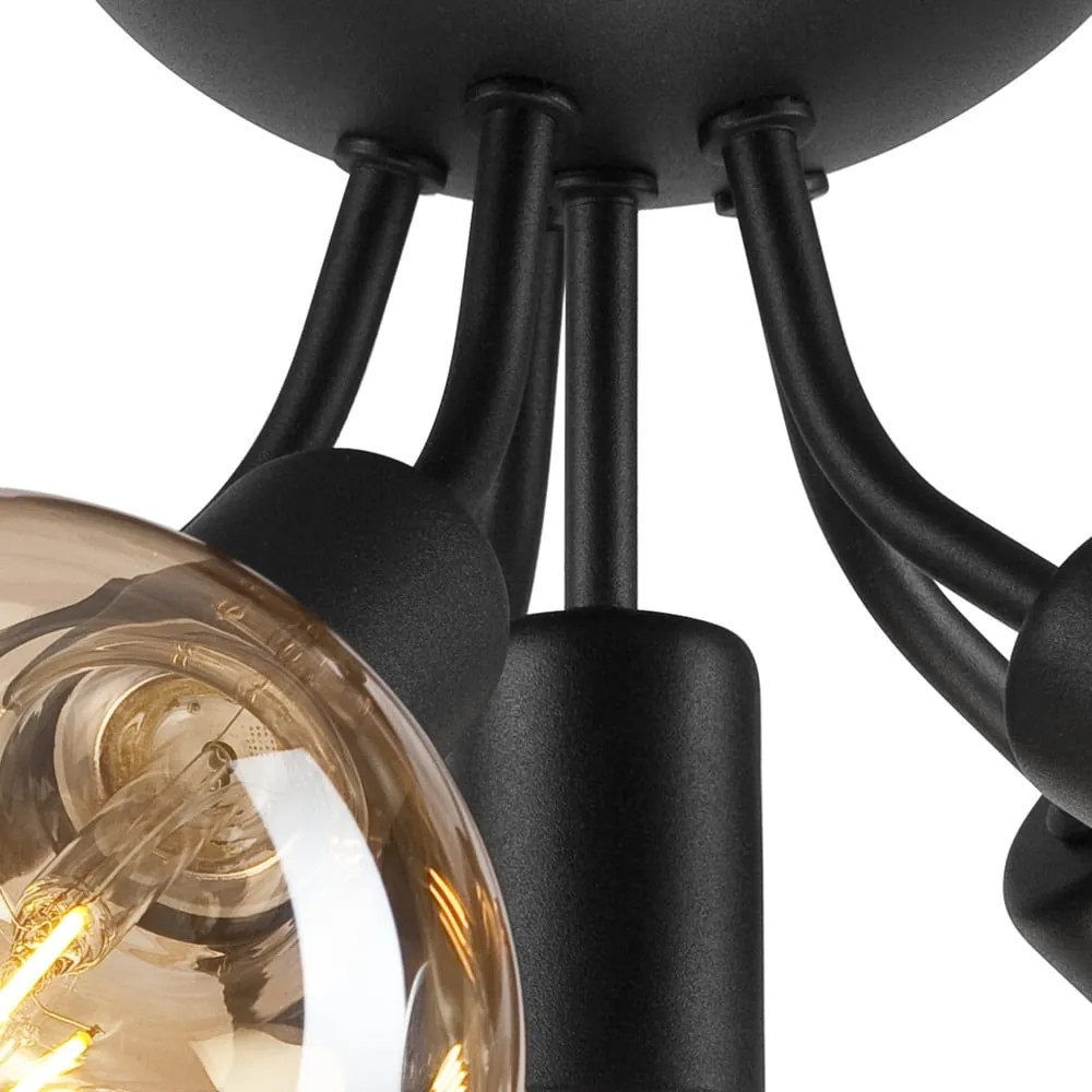 Plafoniera senza paralume nera Viggo – LAMKUR