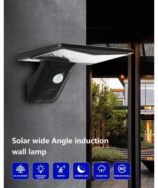 Immax 08482L-Applique a LED solare con sensore LED/2,6W/5,5V IP65 nero