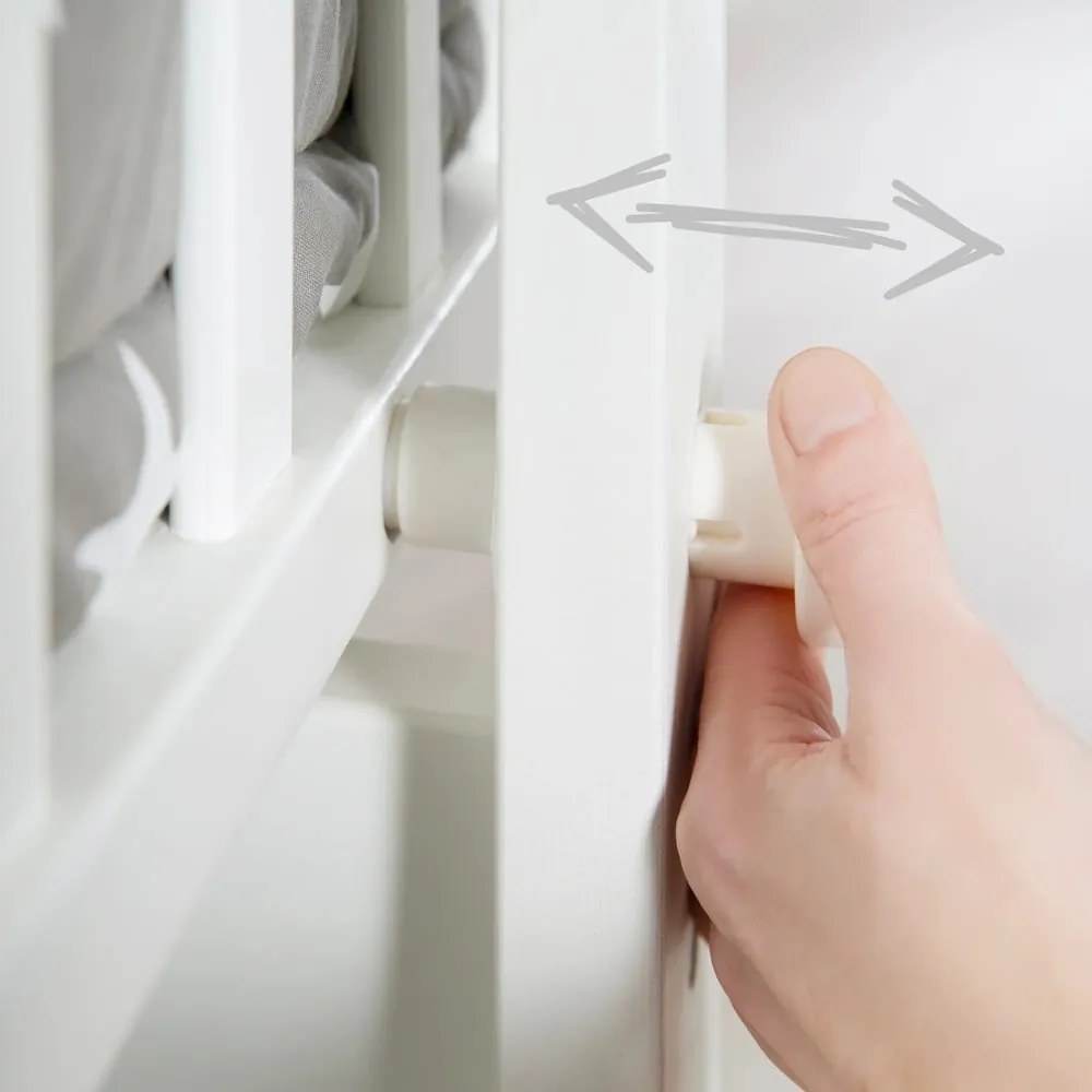 Culla bianca su ruote con baldacchino 40x90 cm Little stars - Roba