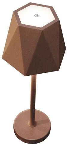 Lampada tavolo LED 12x38 cm ricaricabile USB touch senza fili FIJI Corten