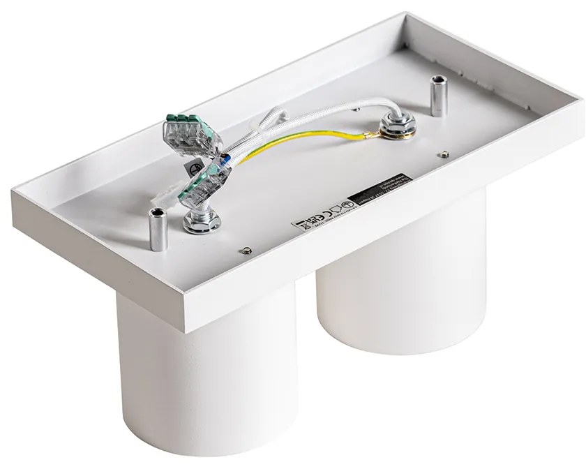 Faretto da soffitto moderno bianco 2 luci - Tubo