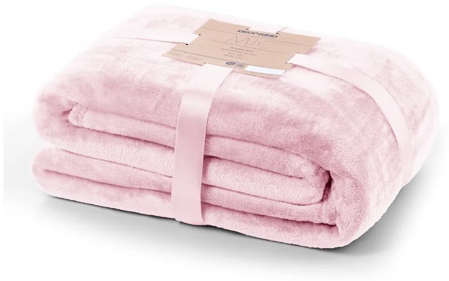 Coperta in microfibra rosa chiaro, 220 x 240 cm Mic - DecoKing