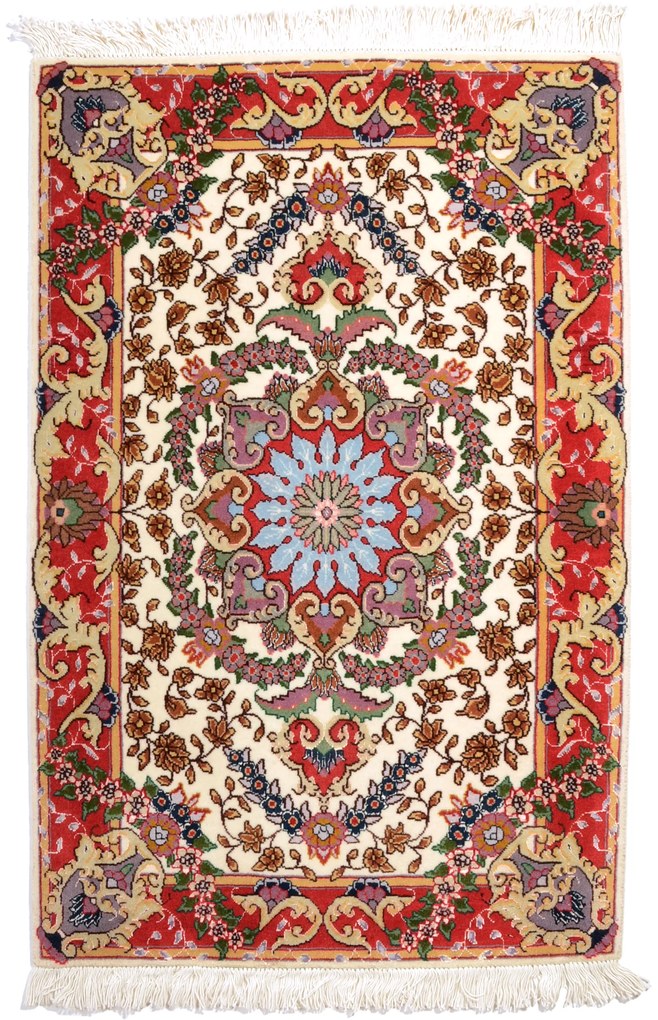 Tabriz Tappeto 100x60 Beige (Iran) Annodato A Mano