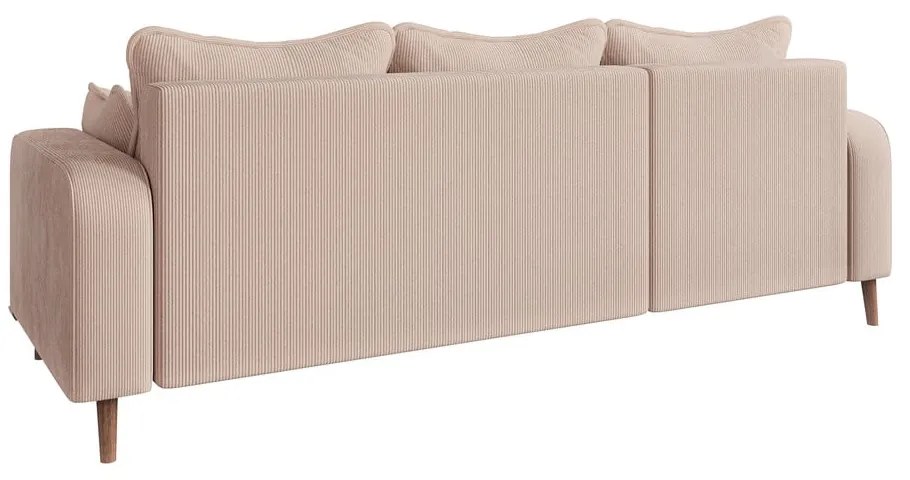 Divano angolare beige in velluto a coste (angolo sinistro) Beata - Ropez