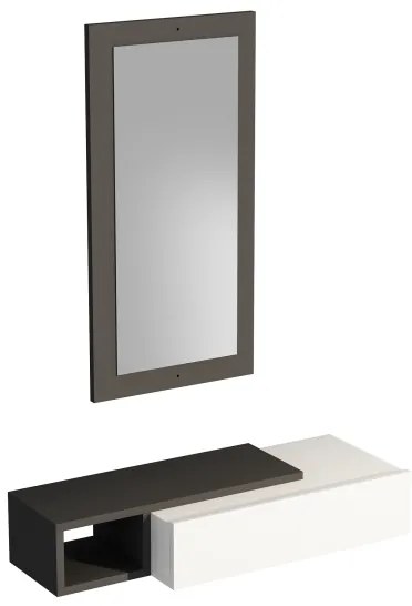 Mensola + specchio a parete VIEN bianco/antracite