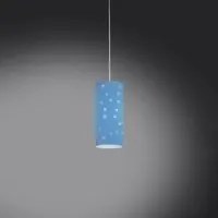 Sospensione Moderna A 1 Luce Pois In Polilux Bicolor Blu' Made In Italy