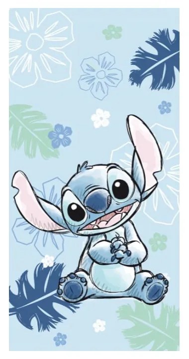 Asciugamano per bambini blu in cotone 70x140 cm Lilo and Stitch "Ohana Blue" – Jerry Fabrics