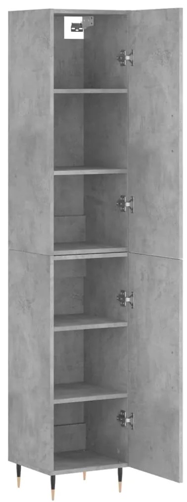 Credenza grigio cemento 34,5x34x180 cm in legno multistrato