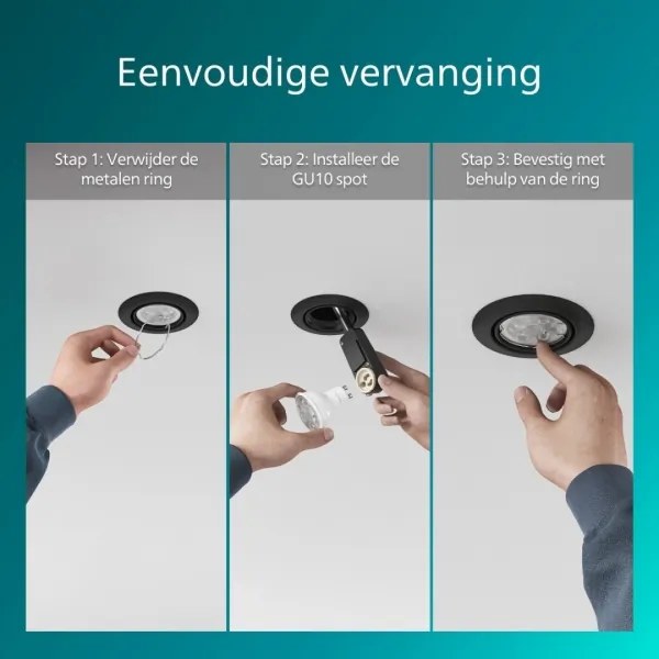 Philips - Lampada da incasso PERIDOT 1xGU10/7W/230V nera