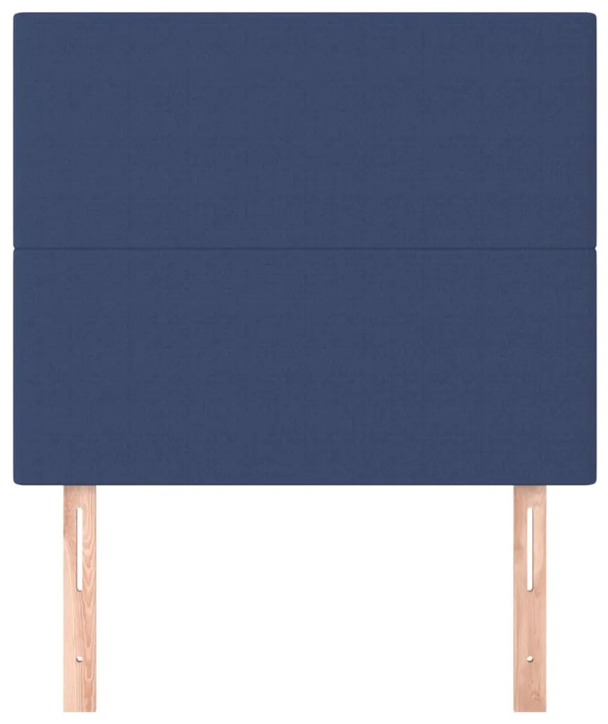 Testiera 2 pz blu 90x5x78/88 cm in tessuto