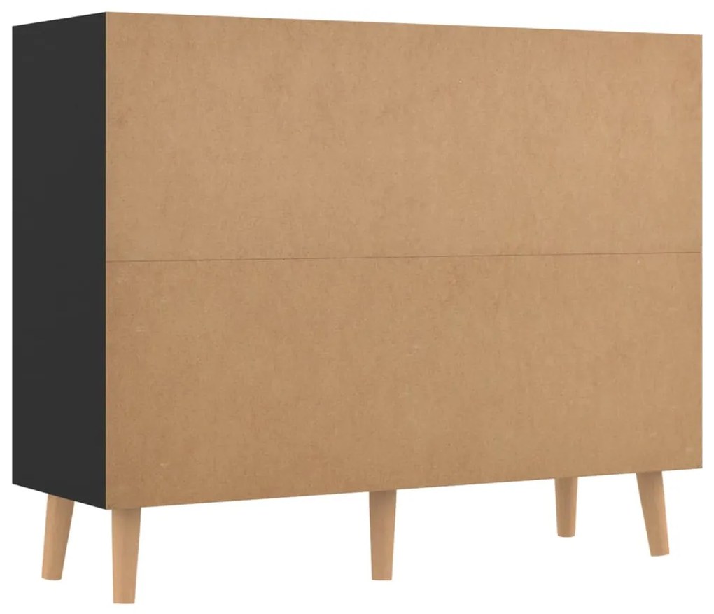 Credenza nero lucido 90x30x72 cm in truciolato