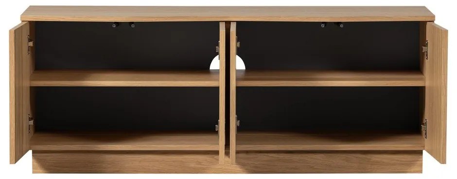 Mobile TV di colore naturale in rovere massiccio 133x52x45 cm Zuma – WOOOD