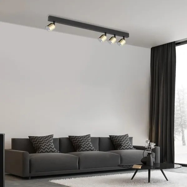 Faretto LED TOP 4x GU10/10W/230V nero/oro