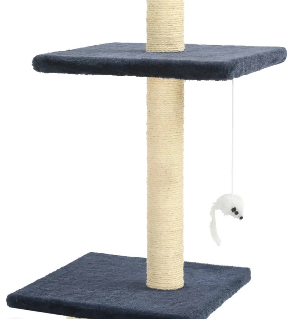 Albero per Gatti con Pali Tiragraffi in Sisal 260 cm Blu Scuro