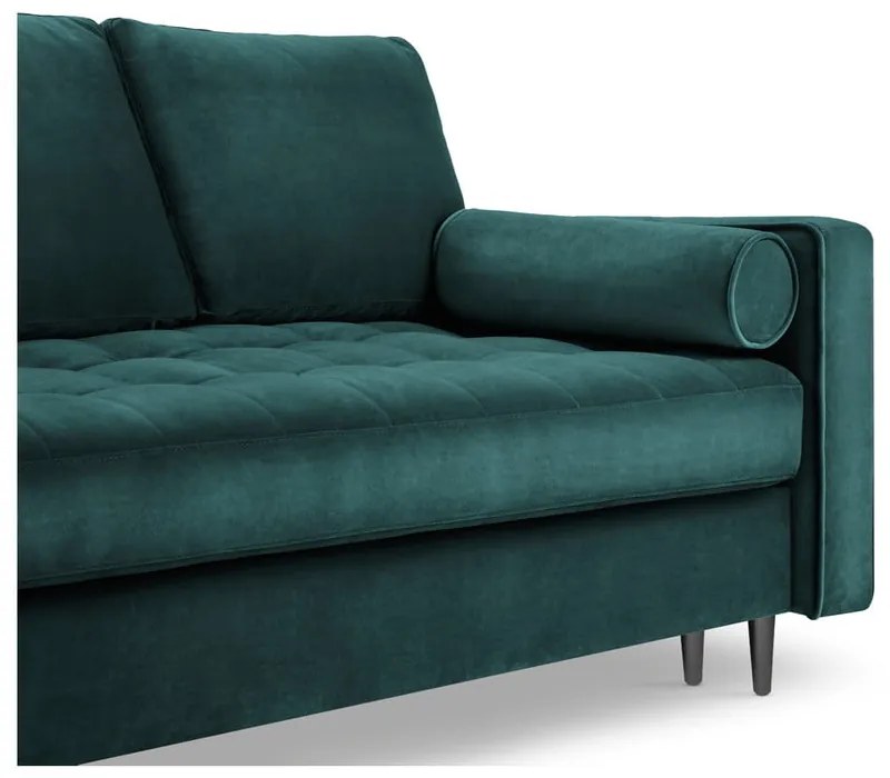 Divano letto in velluto verde petrolio Santo - Milo Casa