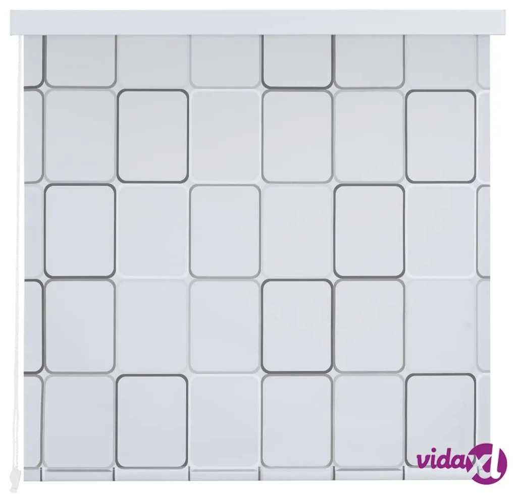 vidaXL Tenda a Rullo per Doccia 100x240 cm Quadrati