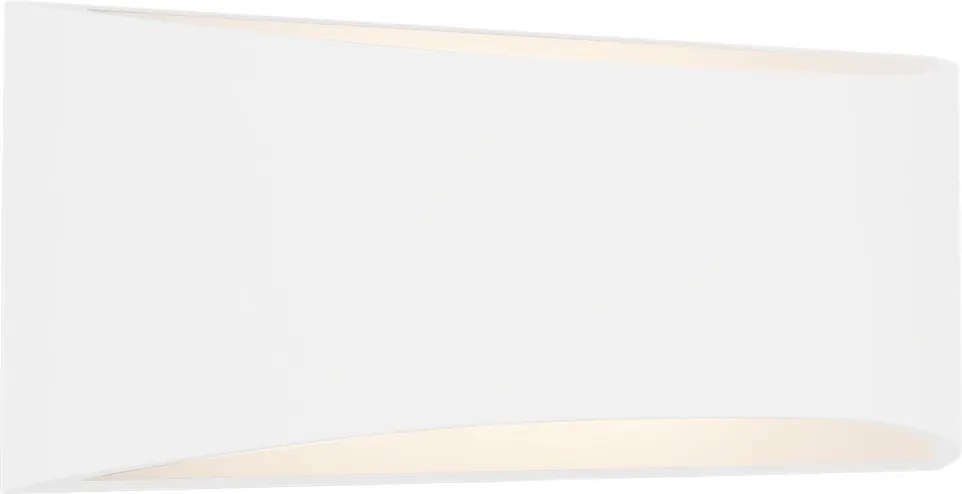 Applique da Parete 2xG9 Curva Bidirezionale 30x14cm in Gesso