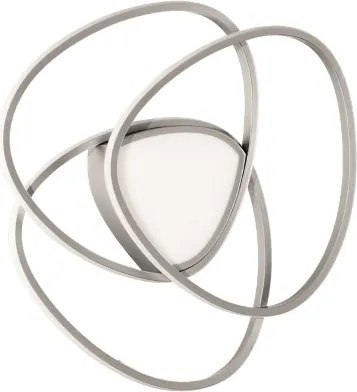 Plafoniera Led ROSE dimmerabile in metallo verniciato Argento D54 cm