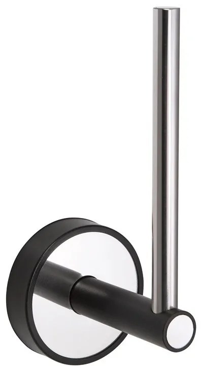 Kamalu - Portarotolo verticale in acciaio inox lucido e dettagli in abs nero | NICO-N